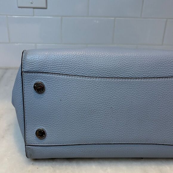 Michael Kors Hamilton Denim Pebbled Leather Convertible Satchel - Picture 9 of 16